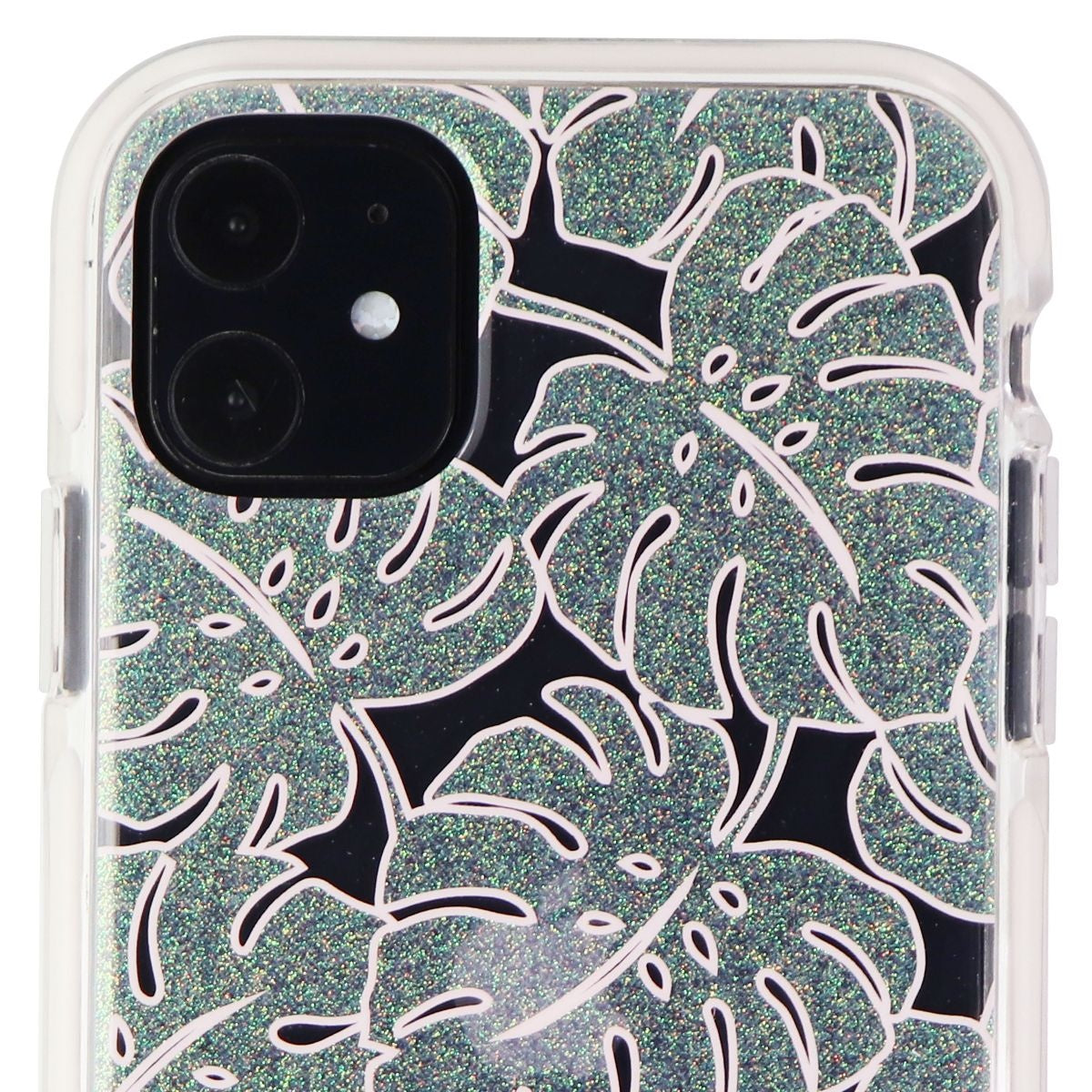 Kate Spade Defensive Hardshell Case for iPhone 11 - Island Leaf Pink Glitter Cell Phone - Cases, Covers & Skins Kate Spade - Simple Cell Bulk Wholesale Pricing - USA Seller