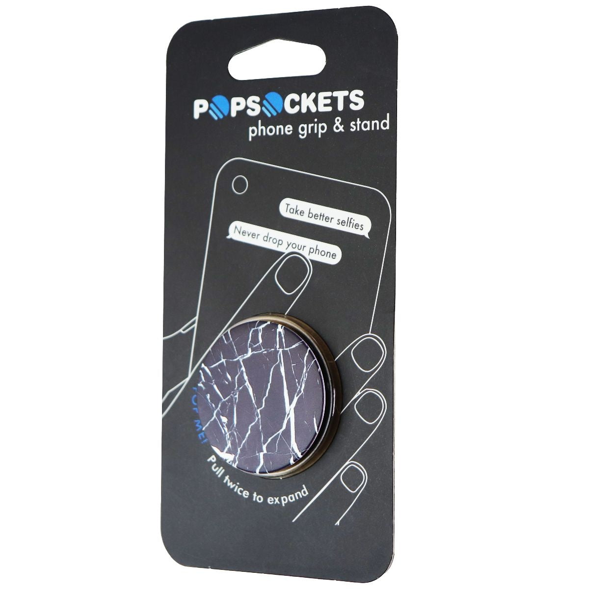 Genuine PopSocket Grip & Stand for Phones and Tablets - Black Marble Cell Phone - Mounts & Holders PopSockets - Simple Cell Bulk Wholesale Pricing - USA Seller