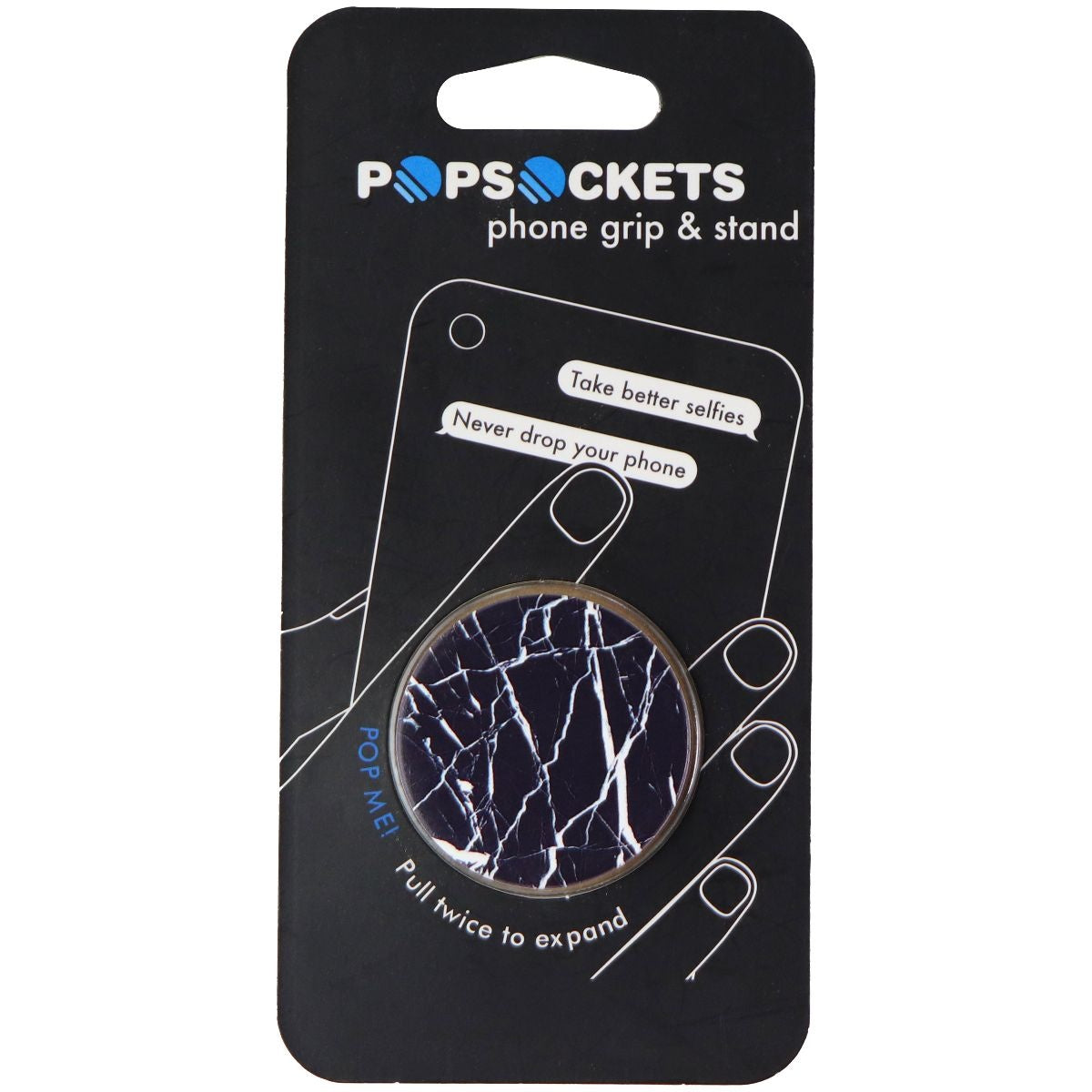 Genuine PopSocket Grip & Stand for Phones and Tablets - Black Marble Cell Phone - Mounts & Holders PopSockets - Simple Cell Bulk Wholesale Pricing - USA Seller