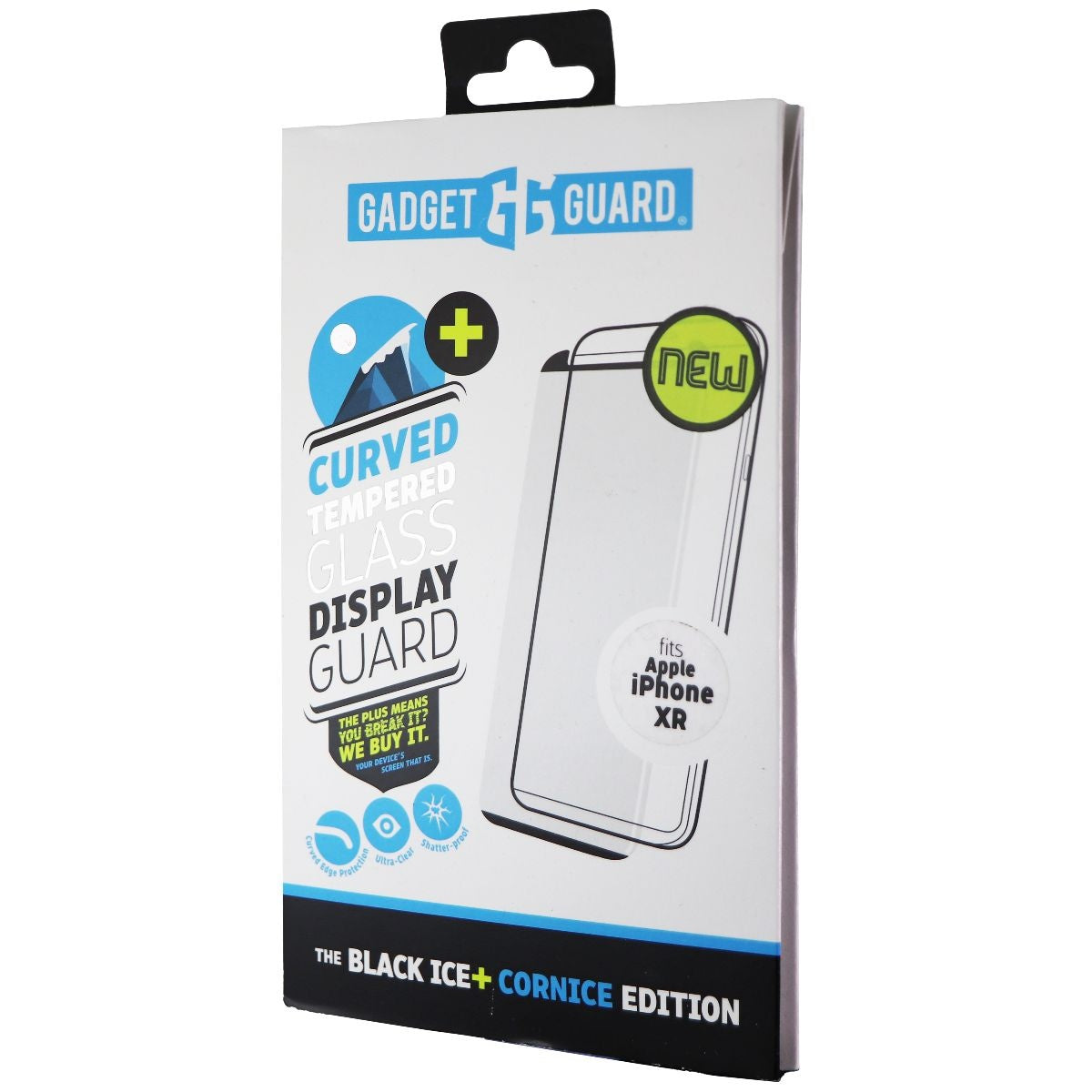 Gadget Guard (Black Ice+) Curved Tempered Glass for Apple iPhone XR Cell Phone - Screen Protectors Gadget Guard    - Simple Cell Bulk Wholesale Pricing - USA Seller