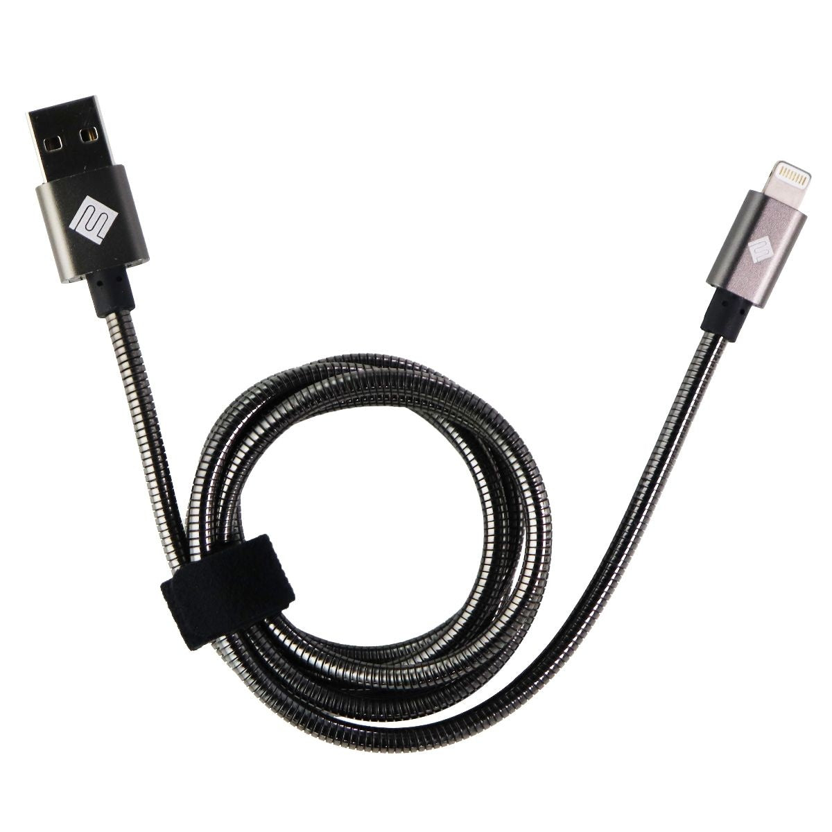 Qmadix Full Metal Jacket 3.3-Foot USB Cable for iPhones - Black Cell Phone - Cables & Adapters Qmadix - Simple Cell Bulk Wholesale Pricing - USA Seller