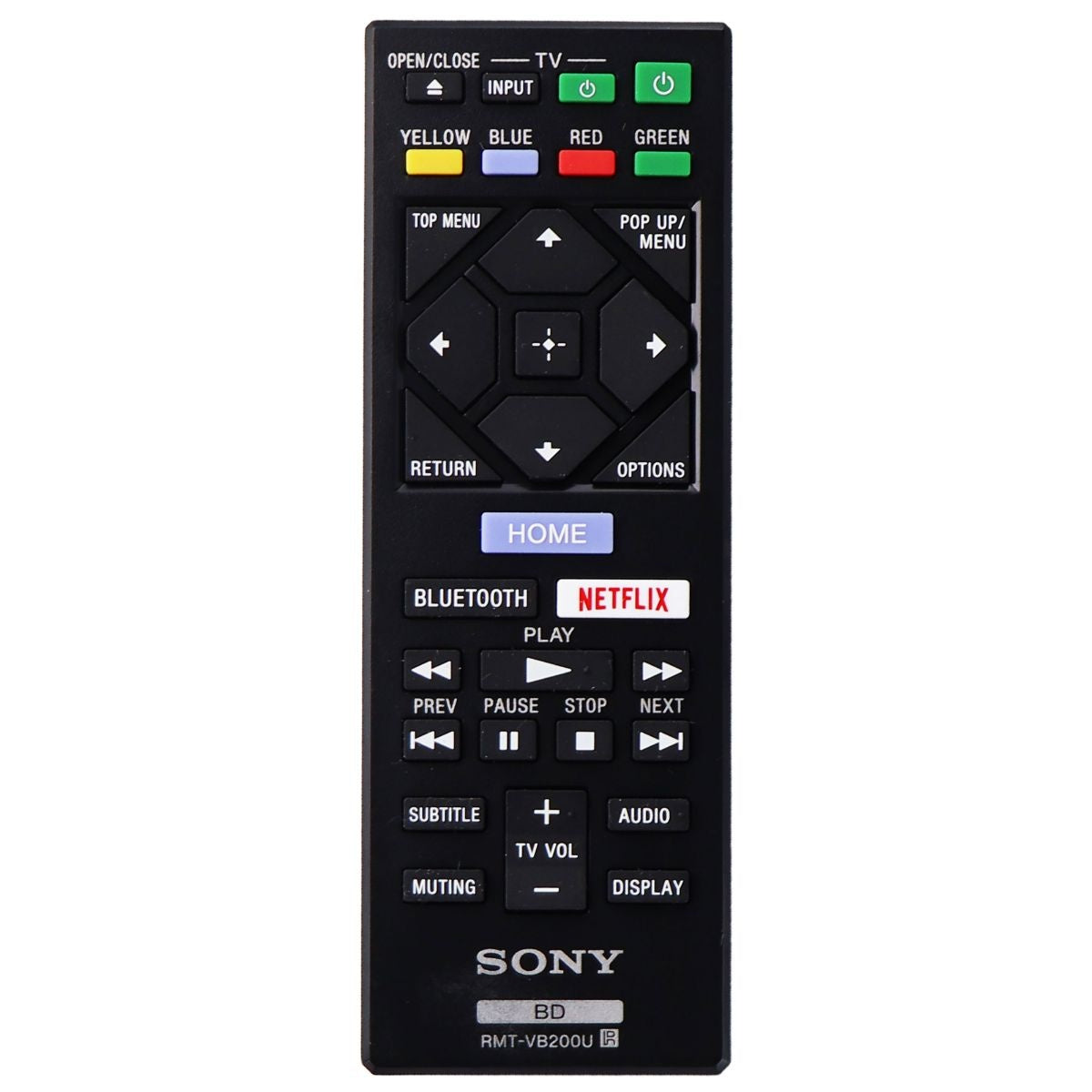 Sony Remote Control (RMT-VB200U) for Select Sony Blu-Ray Players - Black TV, Video & Audio Accessories - Remote Controls Sony - Simple Cell Bulk Wholesale Pricing - USA Seller