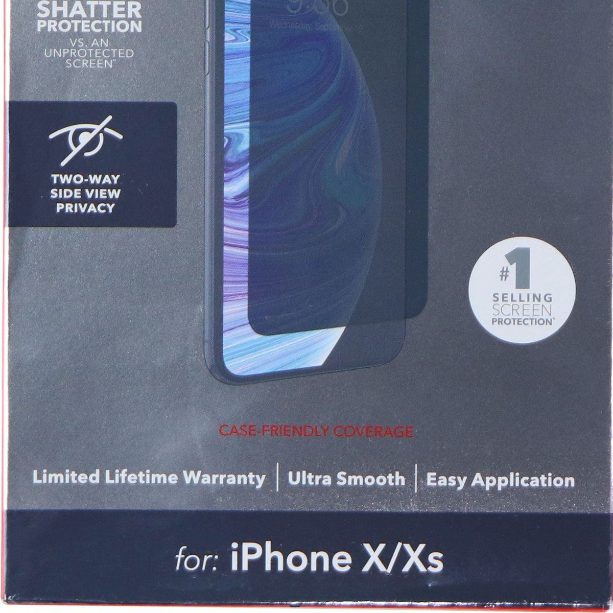 ZAGG InvisibleShield Glass+ Privacy Screen Protector for iPhone Xs/X - Tinted Cell Phone - Screen Protectors Zagg    - Simple Cell Bulk Wholesale Pricing - USA Seller