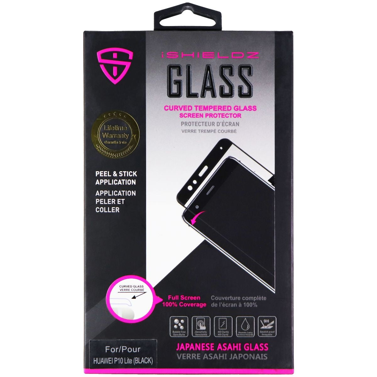 iShieldz Curved Tempered Glass for Huawei P10 Lite - Clear/Black Trim Cell Phone - Screen Protectors iShieldz - Simple Cell Bulk Wholesale Pricing - USA Seller
