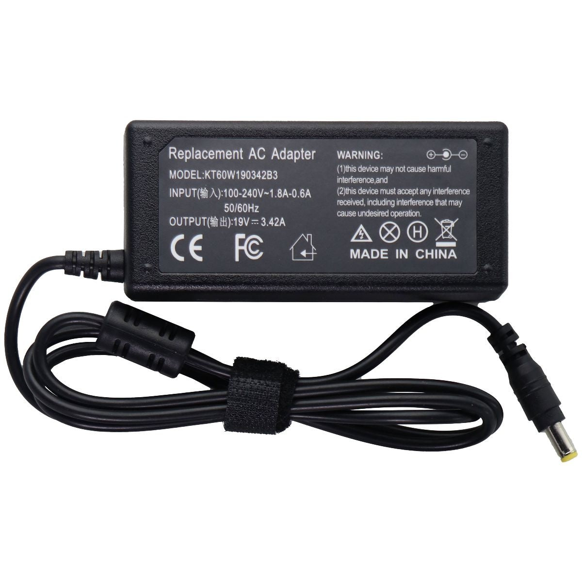 Replacement (19V/3.42A) Wall Charger Power Supply - Black (KT60W190342B3) Multipurpose Batteries & Power - Multipurpose AC to DC Adapters Unbranded - Simple Cell Bulk Wholesale Pricing - USA Seller
