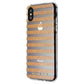 Michael Kors Glitter Stripe Snap-On Case for iPhone XS and X - Clear/Rose Gold Cell Phone - Cases, Covers & Skins Michael Kors    - Simple Cell Bulk Wholesale Pricing - USA Seller