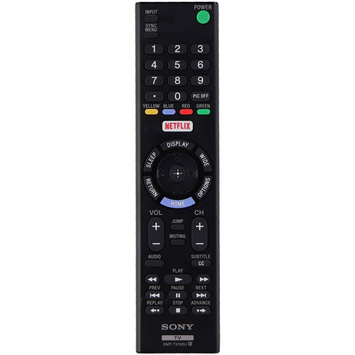 Sony Remote (RMT-TX102U) for Select Sony TVs - Black TV, Video & Audio Accessories - Remote Controls Sony - Simple Cell Bulk Wholesale Pricing - USA Seller
