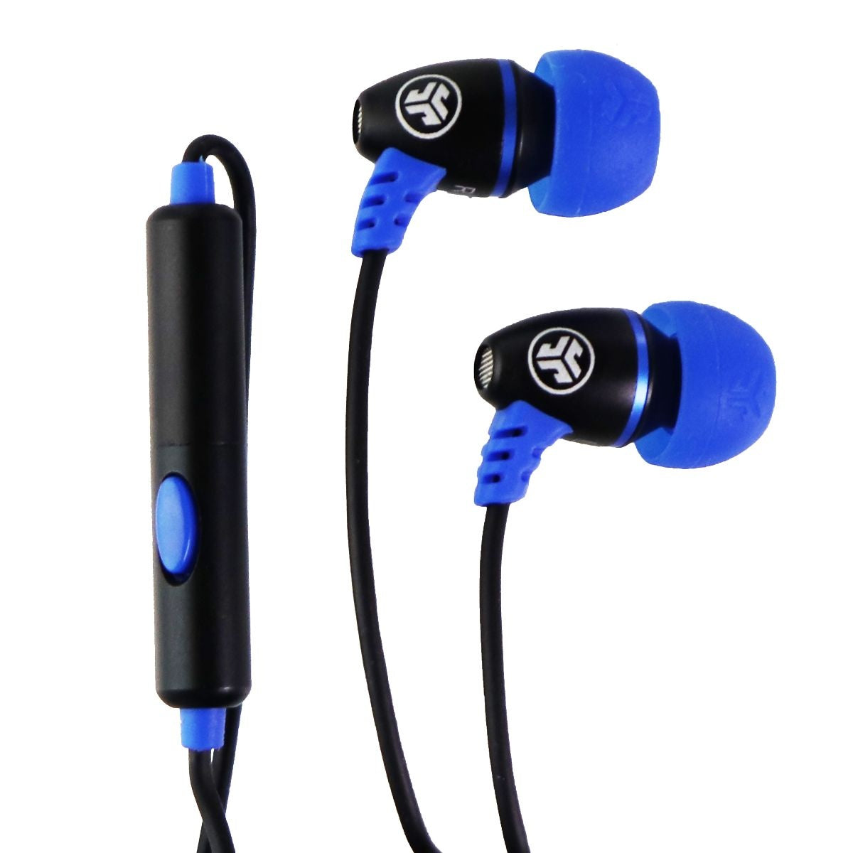 JLab Metal Rugged Earbuds with Universal Mic and Track Control - Black / Blue Parts & Accessories - Headsets & Earpieces JLAB - Simple Cell Bulk Wholesale Pricing - USA Seller