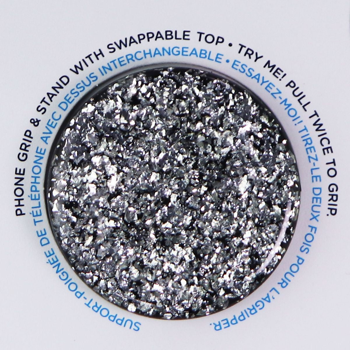 PopSockets PopGrip Swappable Grip & Stand - Foil Confetti Silver Cell Phone - Mounts & Holders PopSockets - Simple Cell Bulk Wholesale Pricing - USA Seller