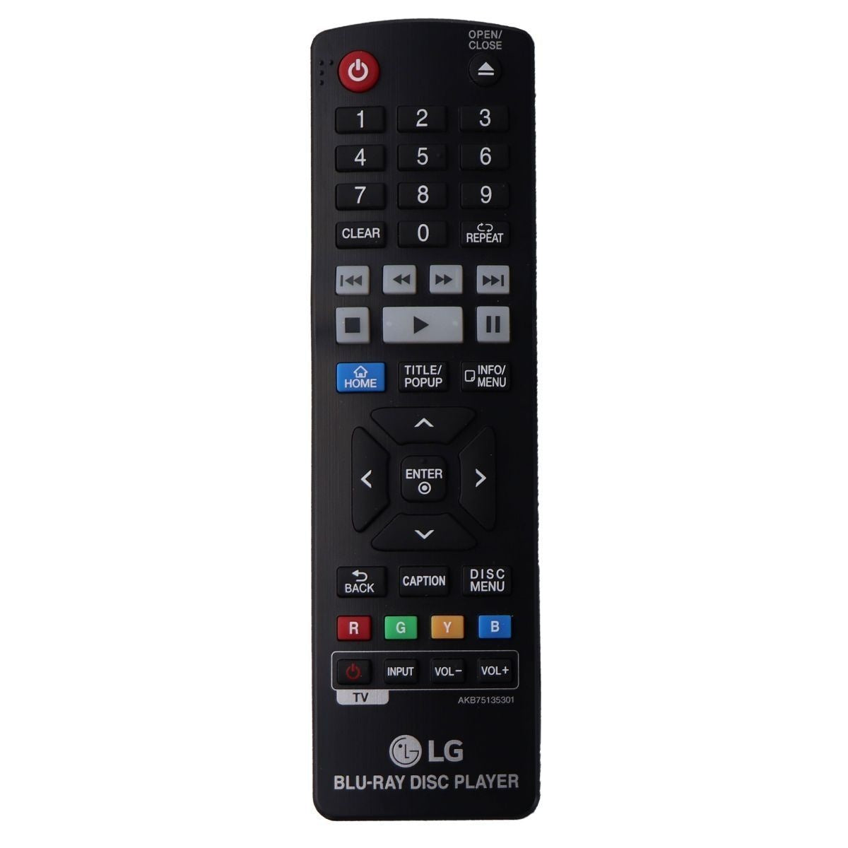 LG Remote Control (AKB75135301) for Select LG Blu-Ray Players - Black TV, Video & Audio Accessories - Remote Controls LG    - Simple Cell Bulk Wholesale Pricing - USA Seller