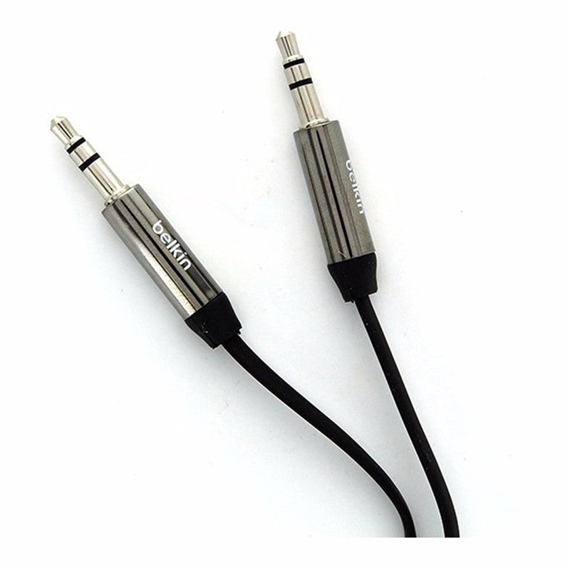 Belkin Mixit 3ft Flat Tangle Free AUX Cable Black Portable Audio - Cables & Adapters Belkin - Simple Cell Bulk Wholesale Pricing - USA Seller