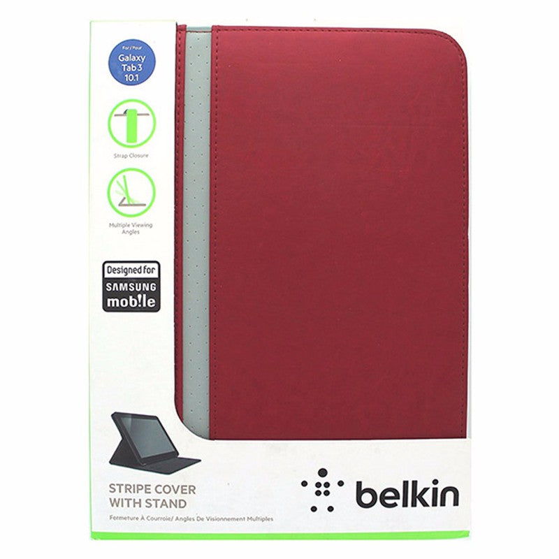 Belkin Cinema Stripe Cover with Stand for 10.1-Inch Samsung Galaxy Tab 3 - Red iPad/Tablet Accessories - Cases, Covers, Keyboard Folios Belkin - Simple Cell Bulk Wholesale Pricing - USA Seller