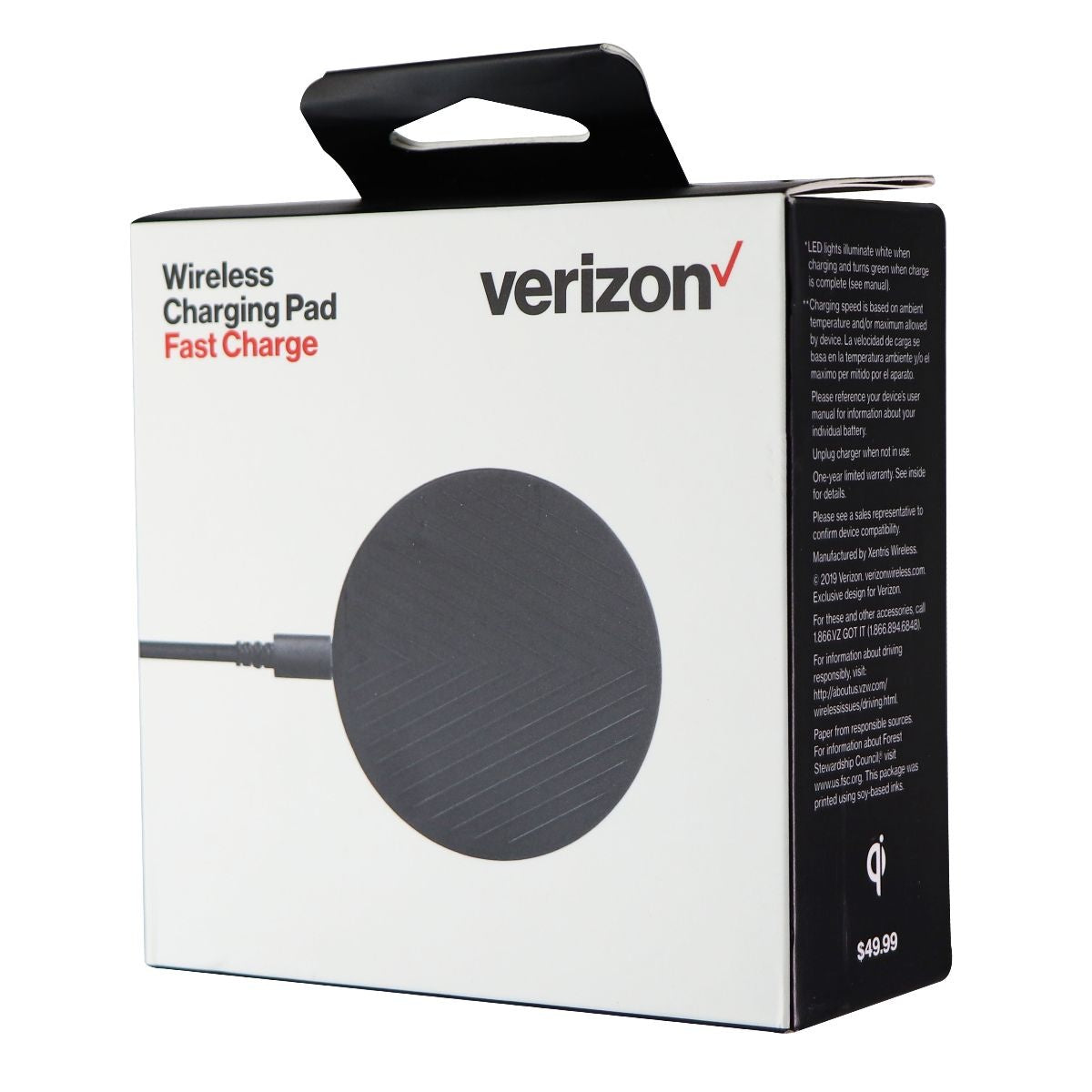 Verizon 10W Qi Wireless Charging Pad for iPhone and Samsung - Black Cell Phone - Chargers & Cradles Verizon - Simple Cell Bulk Wholesale Pricing - USA Seller