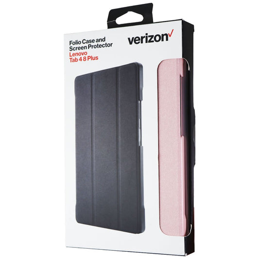 Verizon Folio Hard Case & Tempered Glass for Lenovo Tab 4 8 Plus - Pink iPad/Tablet Accessories - Cases, Covers, Keyboard Folios Verizon    - Simple Cell Bulk Wholesale Pricing - USA Seller