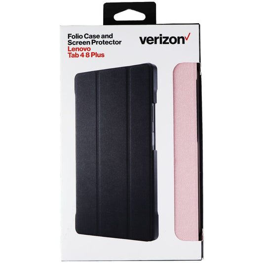 Verizon Folio Hard Case & Tempered Glass for Lenovo Tab 4 8 Plus - Pink iPad/Tablet Accessories - Cases, Covers, Keyboard Folios Verizon    - Simple Cell Bulk Wholesale Pricing - USA Seller