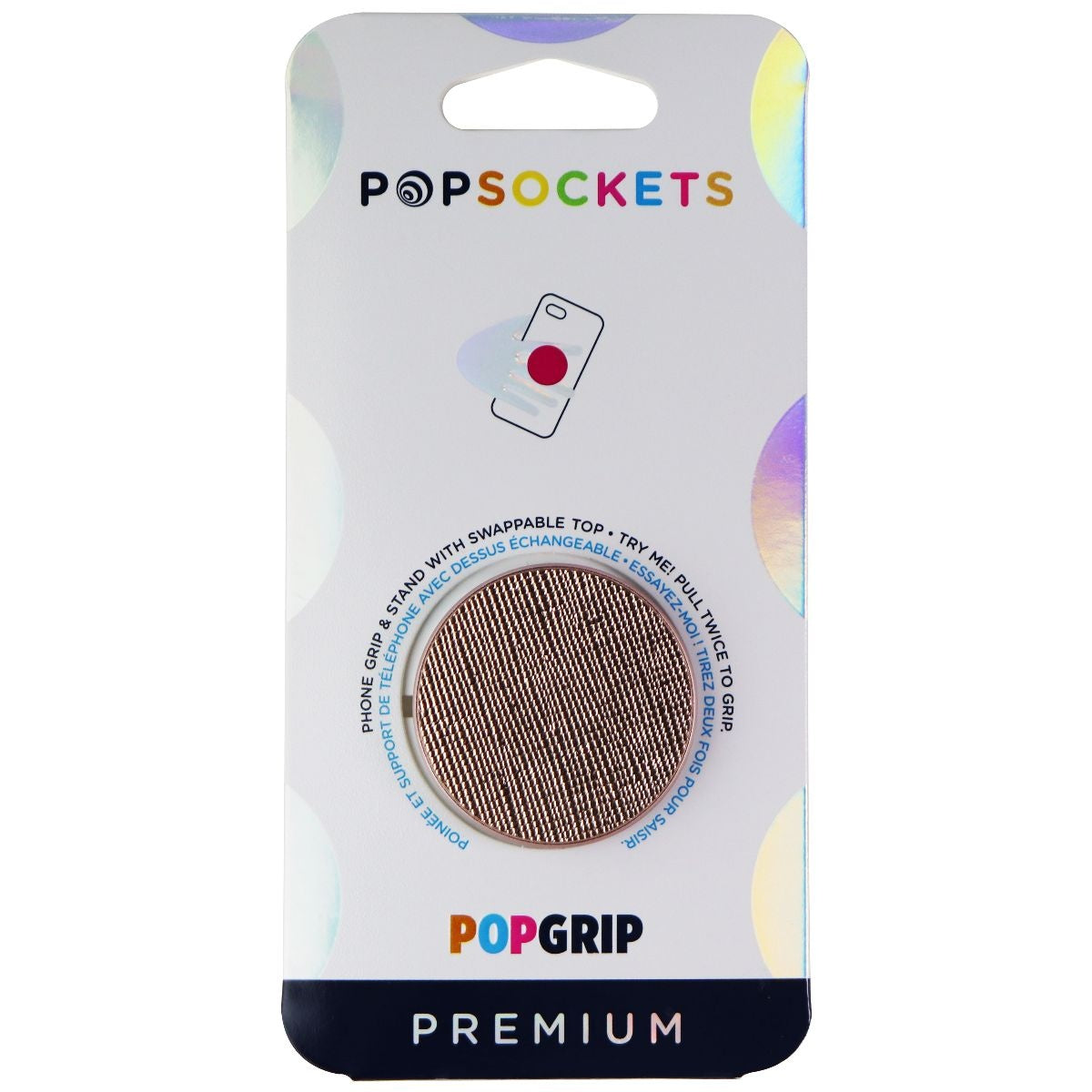 Popsocket PopGrip Swappable Series Phone Grip And Stand - Saffiano Rose Gold Cell Phone - Mounts & Holders PopSockets - Simple Cell Bulk Wholesale Pricing - USA Seller