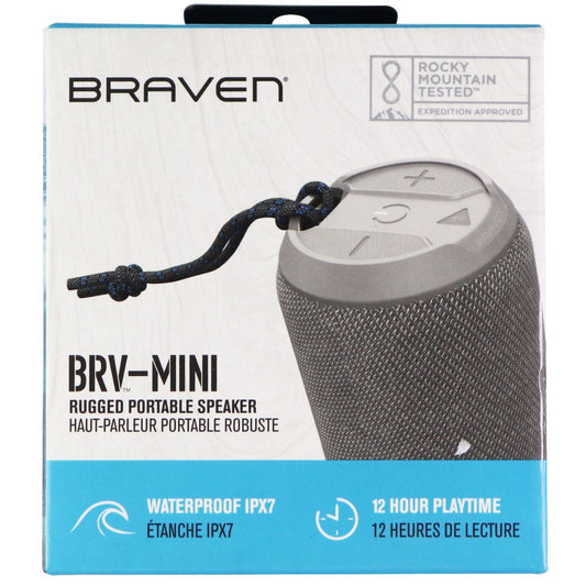 Braven BRV-Mini Waterproof Bluetooth Speaker - Gray (604203556) Cell Phone - Audio Docks & Speakers Braven - Simple Cell Bulk Wholesale Pricing - USA Seller