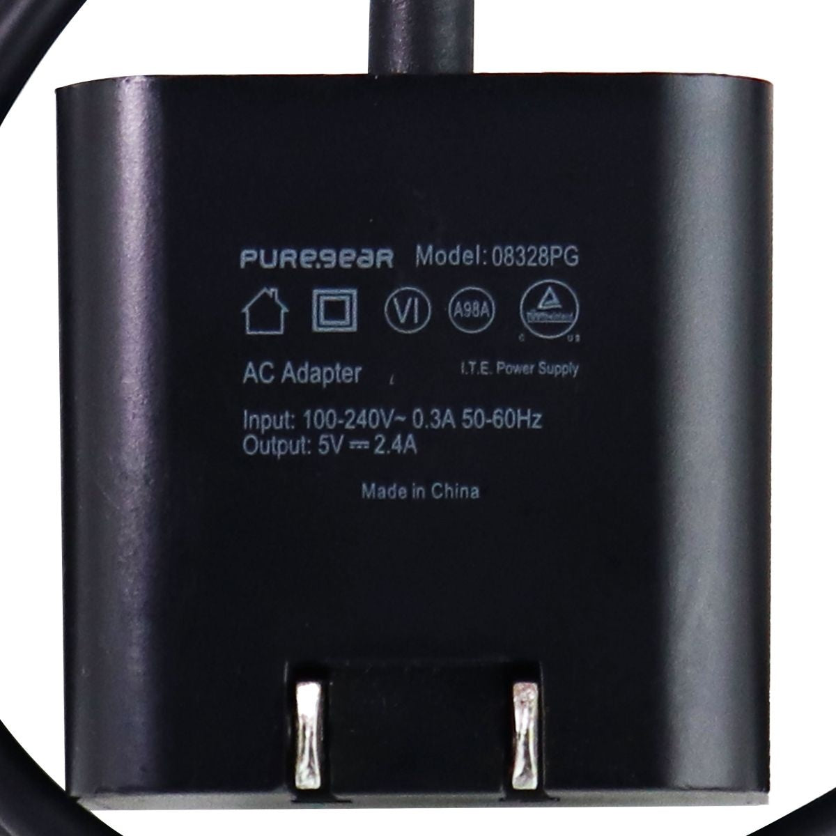 PureGear 12W (5-Ft) Lightning 8-Pin Wired Wall Charger for iPhone/iPad - Black Cell Phone - Chargers & Cradles PureGear - Simple Cell Bulk Wholesale Pricing - USA Seller