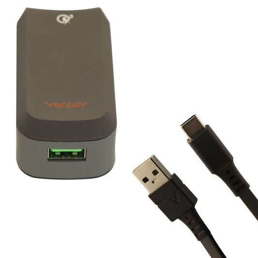 Ventev 3.0A Wall Charger With USB Type C Cable for Google Pixel 2 3 XL - Gray Cell Phone - Chargers & Cradles Ventev - Simple Cell Bulk Wholesale Pricing - USA Seller