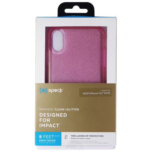 Speck Presidio Clear+Glitter Case for Apple iPhone XR - Bella Pink/Gold Glitter Cell Phone - Cases, Covers & Skins Speck - Simple Cell Bulk Wholesale Pricing - USA Seller