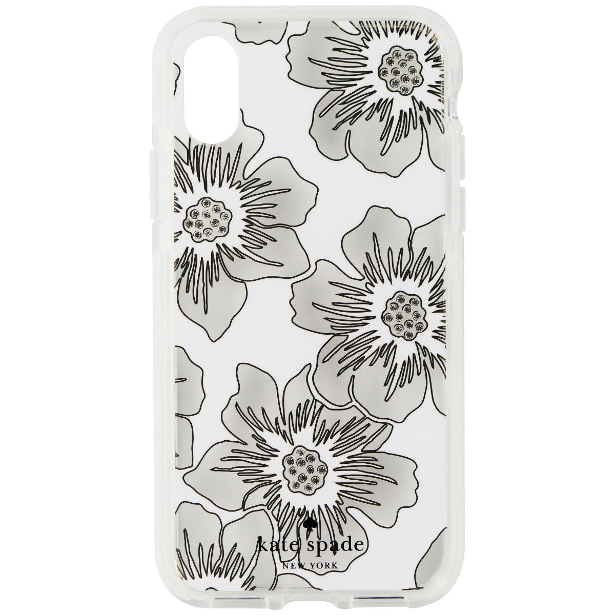 Kate Spade Hardshell Case for Apple iPhone X & XS - Clear Floral / White / Gems Cell Phone - Cases, Covers & Skins Kate Spade - Simple Cell Bulk Wholesale Pricing - USA Seller