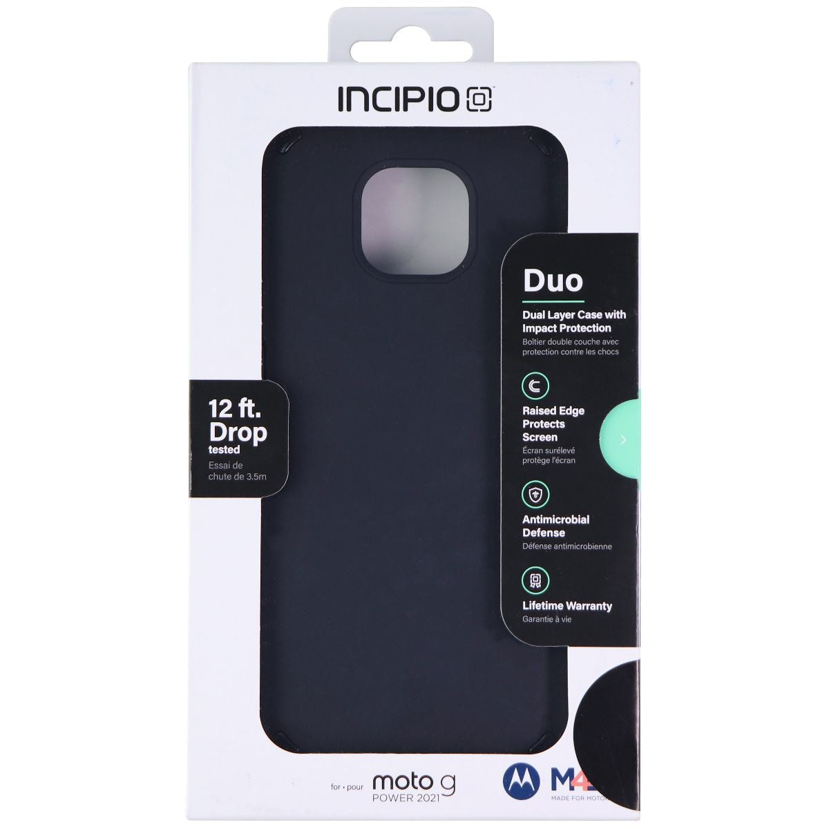 Incipio Duo Series Dual Layer Case for Moto G Power (2021) - Matte Black Cell Phone - Cases, Covers & Skins Incipio - Simple Cell Bulk Wholesale Pricing - USA Seller