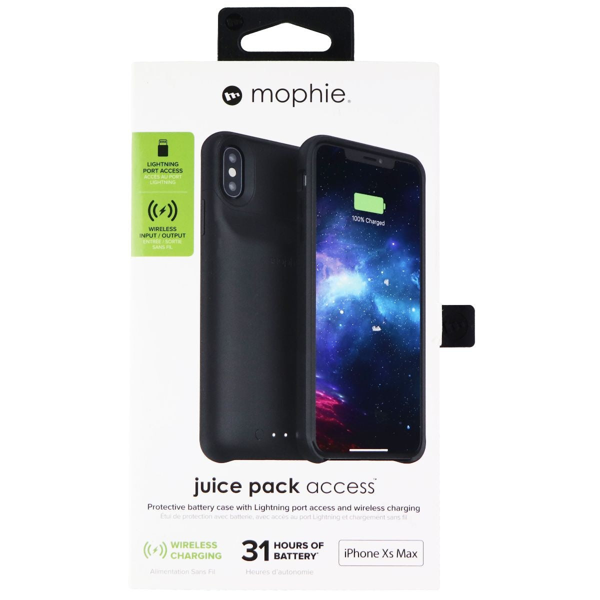 Mophie Juice Pack Access Battery Case (2200 mAh) for Apple iPhone Xs Max - Black Cell Phone - Cases, Covers & Skins Mophie - Simple Cell Bulk Wholesale Pricing - USA Seller