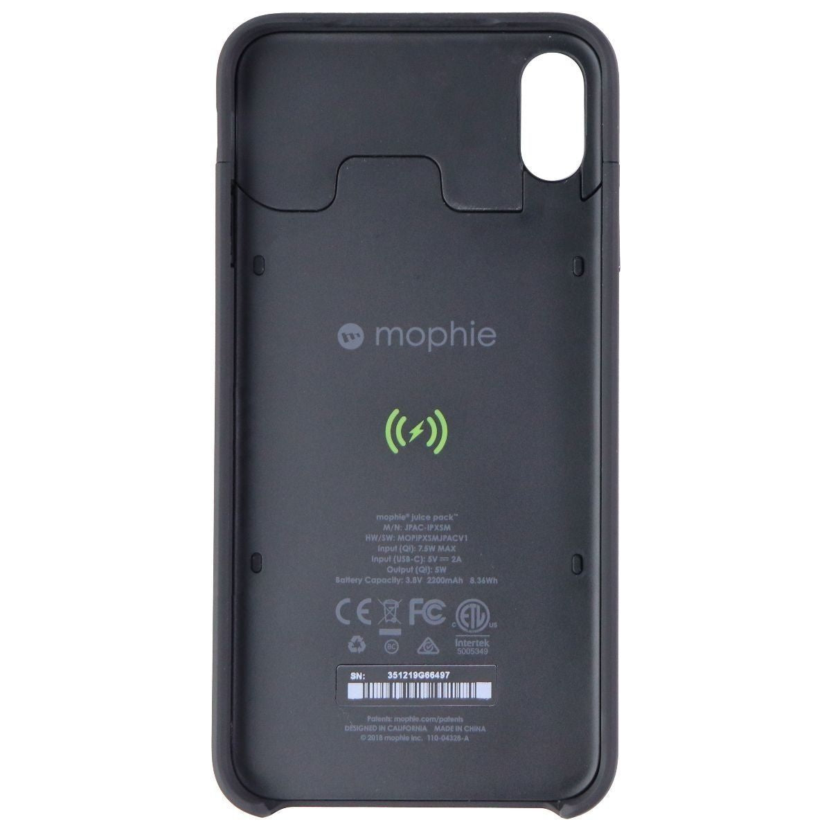 Mophie Juice Pack Access Battery Case (2200 mAh) for Apple iPhone Xs Max - Black Cell Phone - Cases, Covers & Skins Mophie - Simple Cell Bulk Wholesale Pricing - USA Seller