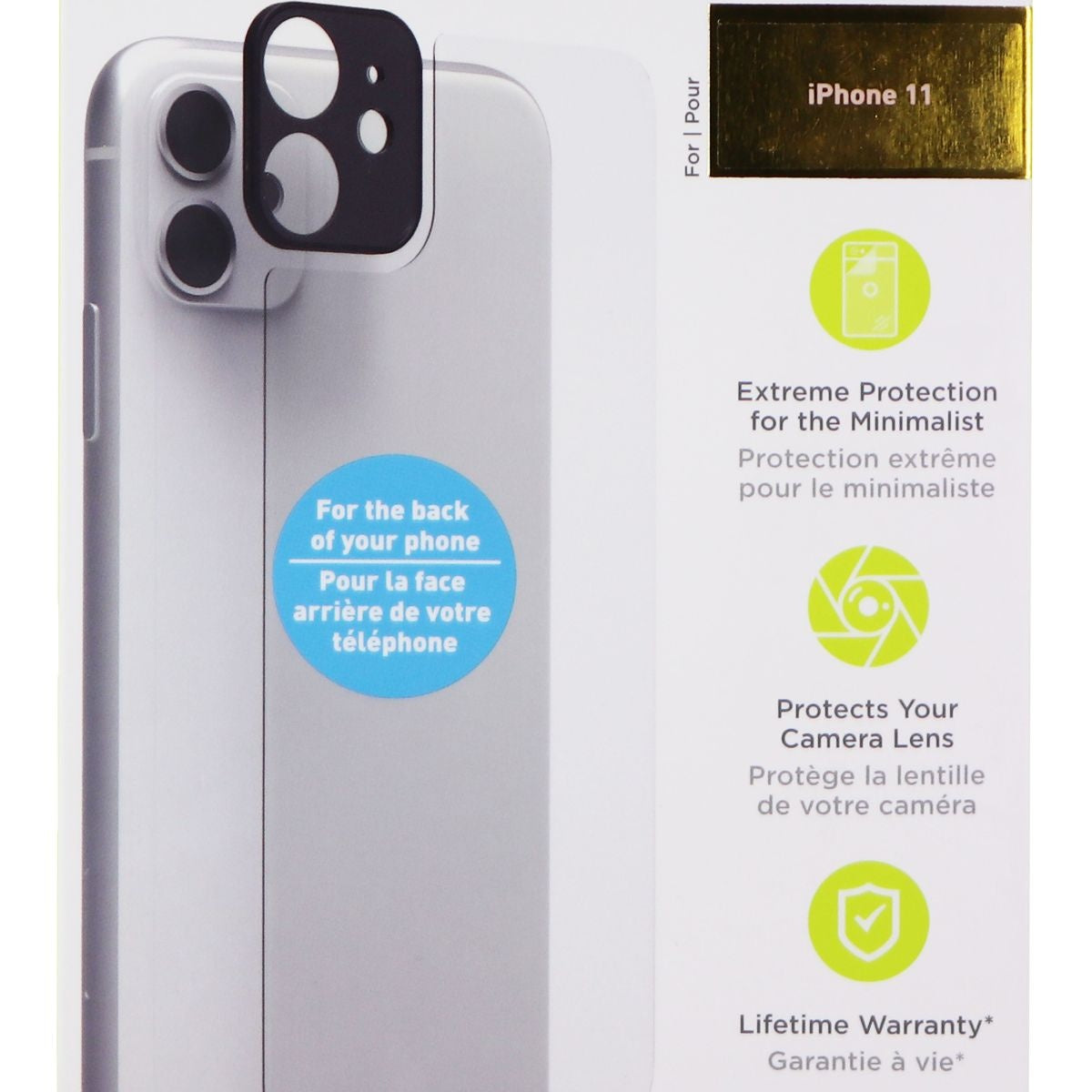 PureGear Extreme Impact Back Panel & Camera Protector for Apple iPhone 11 Cell Phone - Screen Protectors PureGear    - Simple Cell Bulk Wholesale Pricing - USA Seller