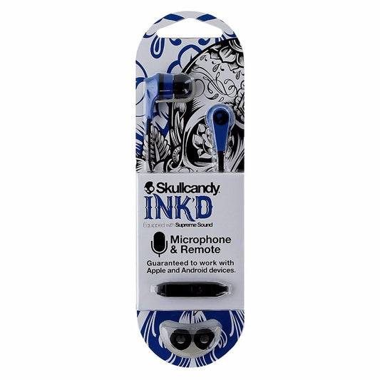 Skullcandy INK'D 2 Earbuds w/ Mic and Remote Blue and Black Portable Audio - Headphones Skullcandy - Simple Cell Bulk Wholesale Pricing - USA Seller
