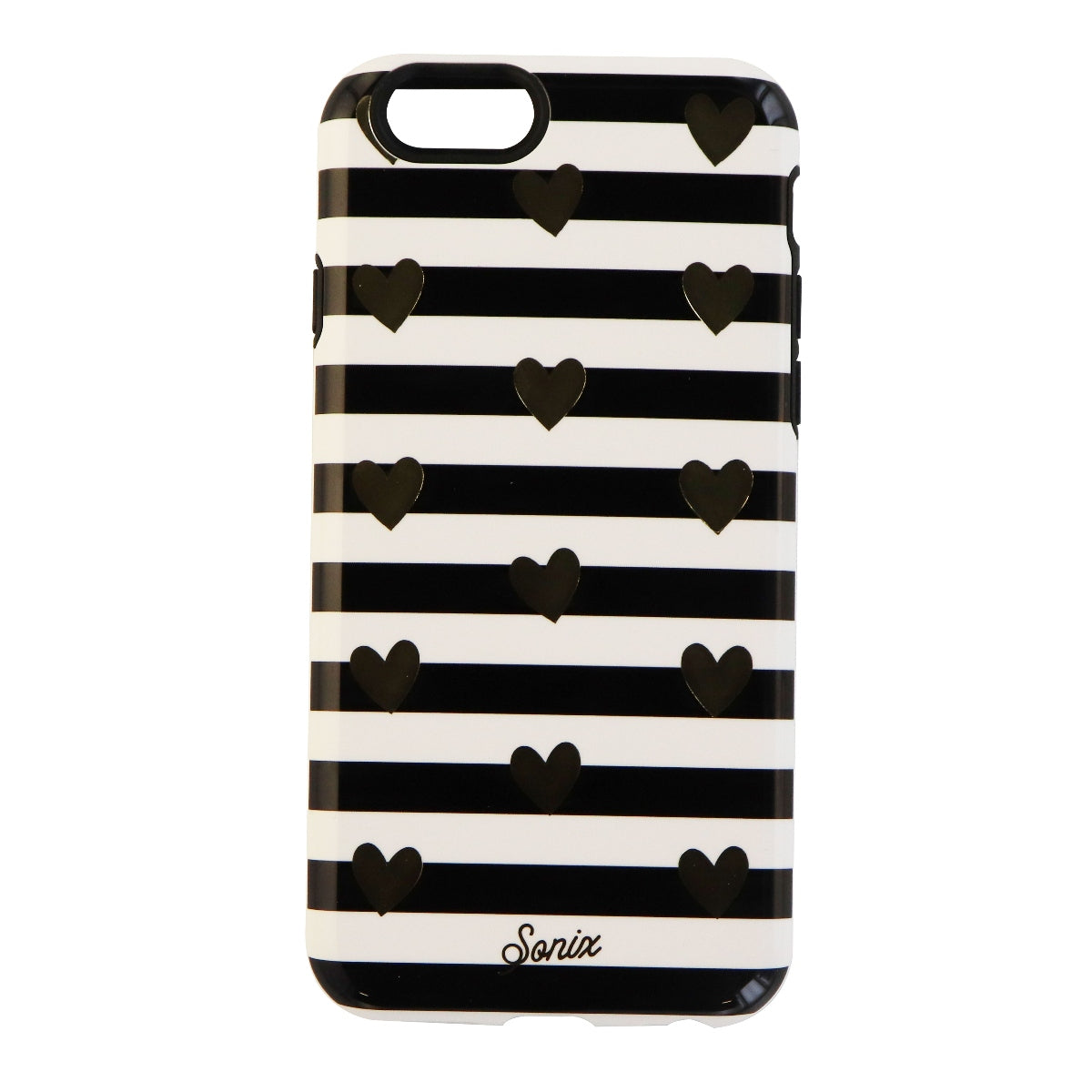 Sonix Inlay Series Dual Layer Case for iPhone 6s/6 - Black/White/Gold Hearts Cell Phone - Cases, Covers & Skins Sonix - Simple Cell Bulk Wholesale Pricing - USA Seller