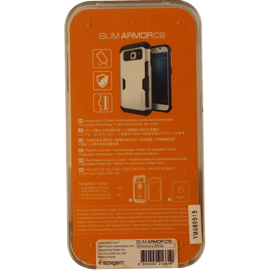 Spigen Slim Armor CS Series Dual Layer Hard Case for Galaxy S6 - White/Black Cell Phone - Cases, Covers & Skins Spigen - Simple Cell Bulk Wholesale Pricing - USA Seller