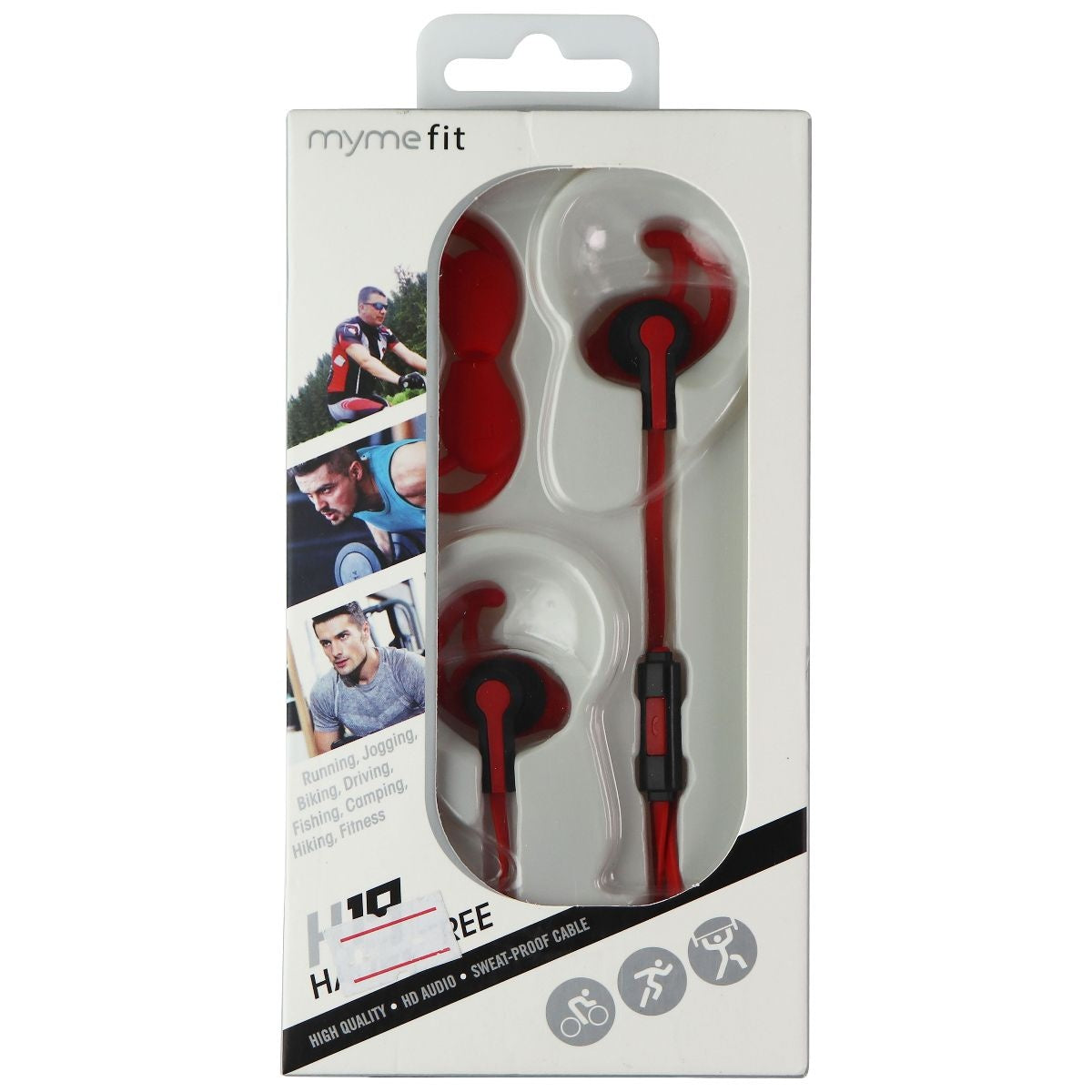 MyMeFit H19 Hands-Free Earbuds (Universal, 3.5mm) - Black/Red Parts & Accessories - Headsets & Earpieces MYMEFIT    - Simple Cell Bulk Wholesale Pricing - USA Seller