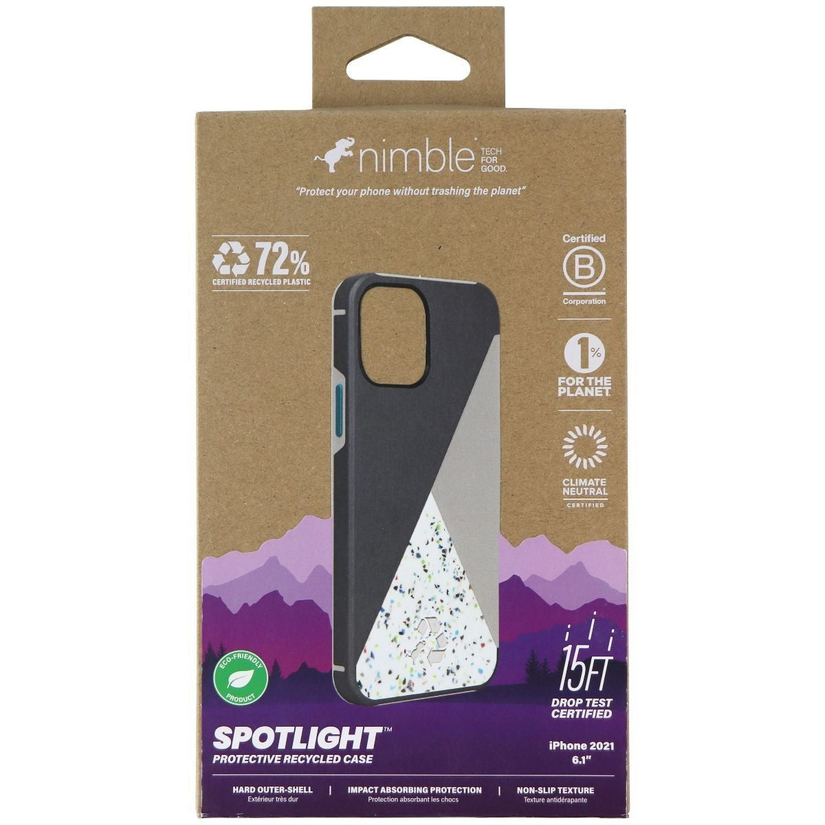 Nimble Spotlight Series Case for Apple iPhone 13 - Gray/Teal/Multi Cell Phone - Cases, Covers & Skins Nimble - Simple Cell Bulk Wholesale Pricing - USA Seller