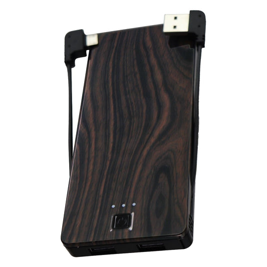 Que Design Dual USB 5,000mAh Power Bank with Micro-USB and USB Built-in - Wood Cell Phone - Chargers & Cradles Que Design    - Simple Cell Bulk Wholesale Pricing - USA Seller