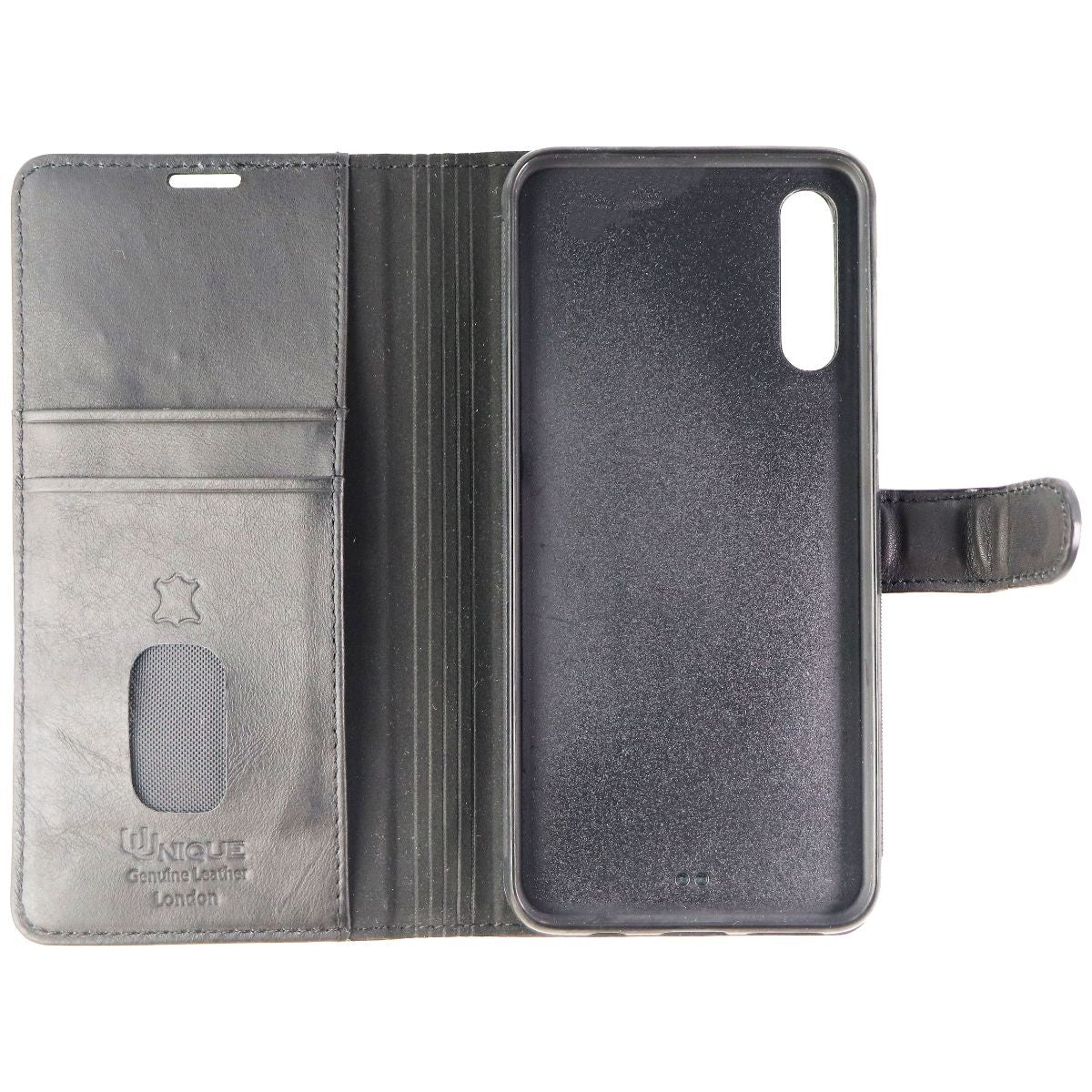 Uunique London Genuine Leather Folio Case for Samsung Galaxy A50 - Black Cell Phone - Cases, Covers & Skins Uunique London - Simple Cell Bulk Wholesale Pricing - USA Seller