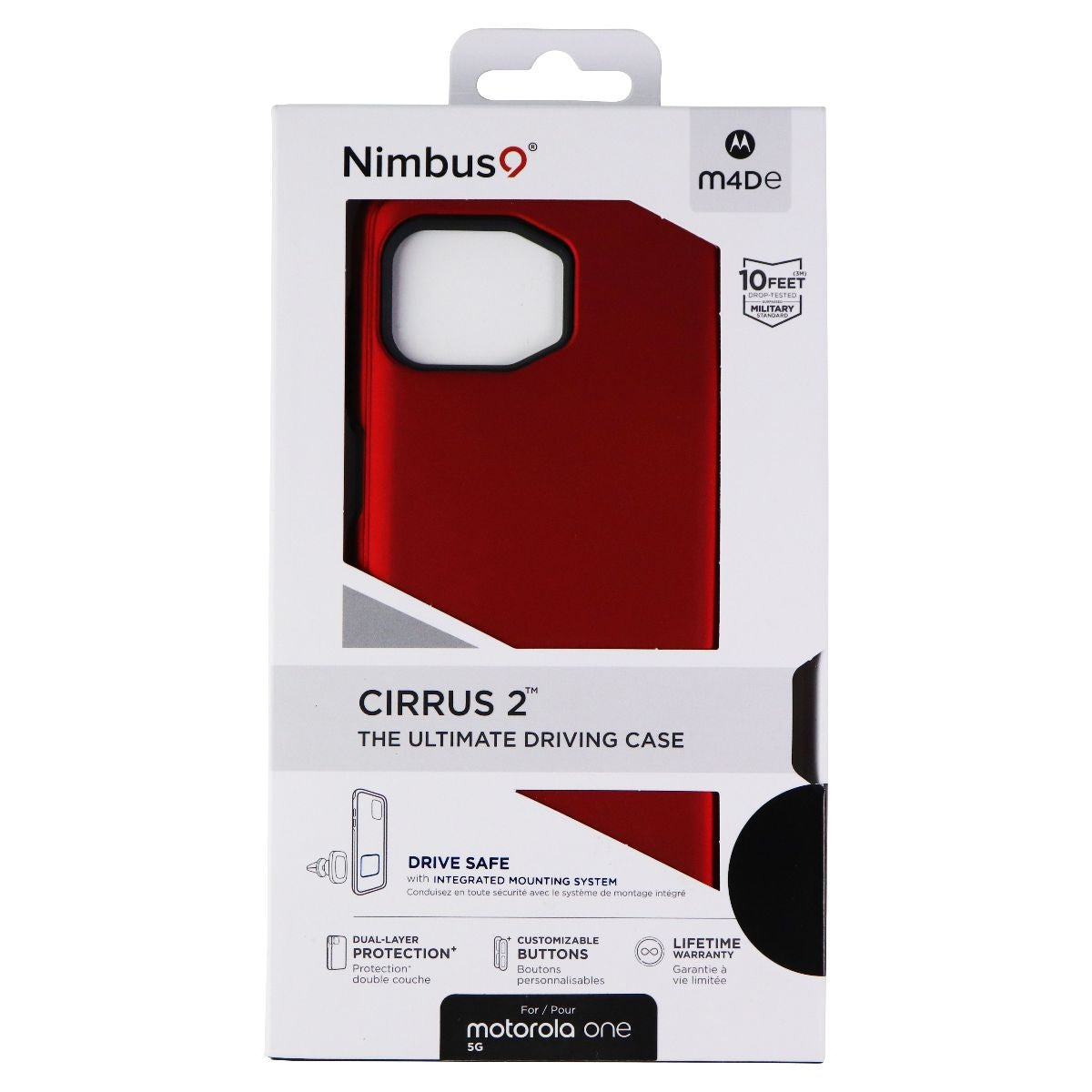 Nimbus9 Cirrus 2 Series Hard Case for Motorola One 5G - Red Cell Phone - Cases, Covers & Skins Nimbus9    - Simple Cell Bulk Wholesale Pricing - USA Seller