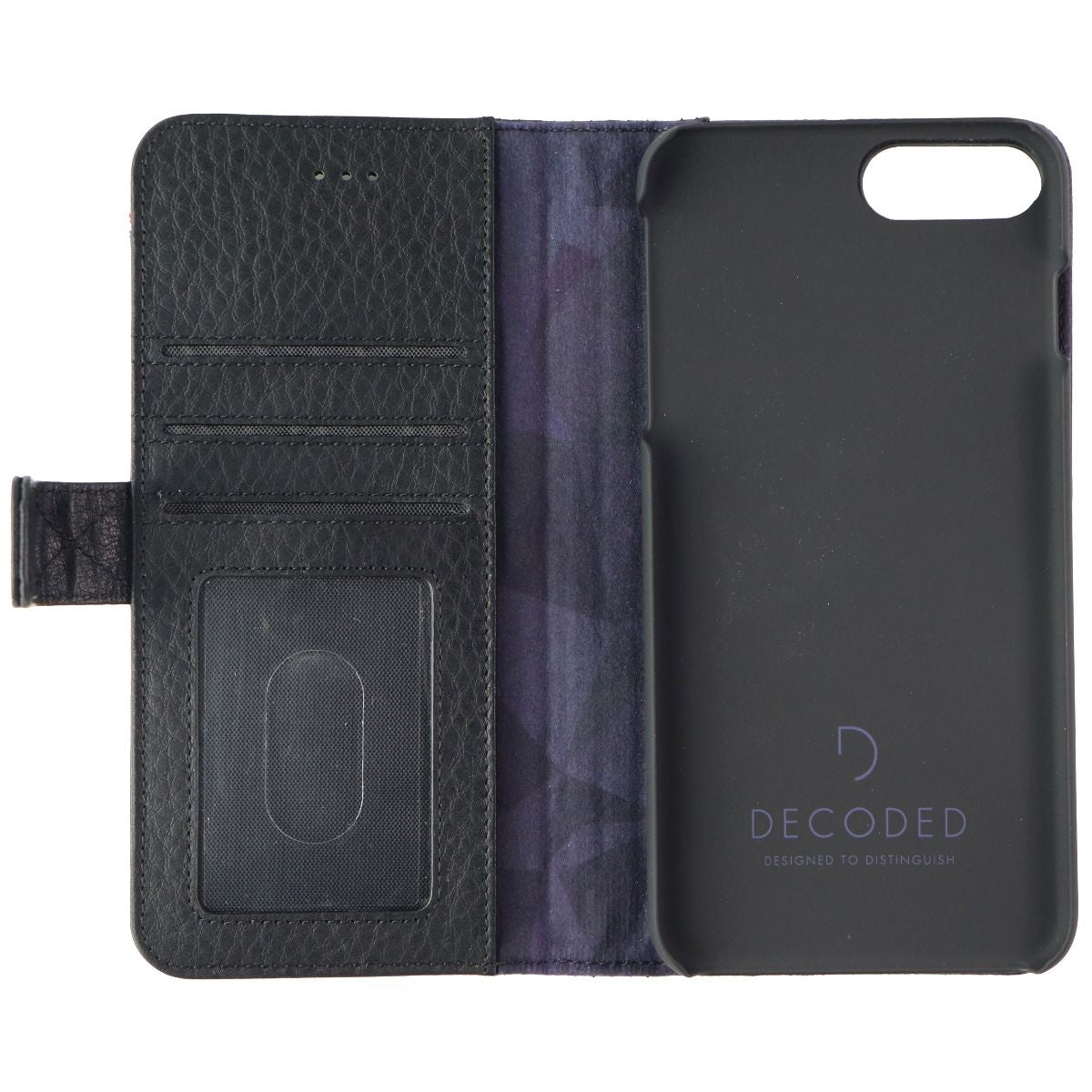 Decoded Magnetic Leather Case for iPhone 8 Plus / 7 Plus / 6s Plus - Black Cell Phone - Cases, Covers & Skins Decoded    - Simple Cell Bulk Wholesale Pricing - USA Seller