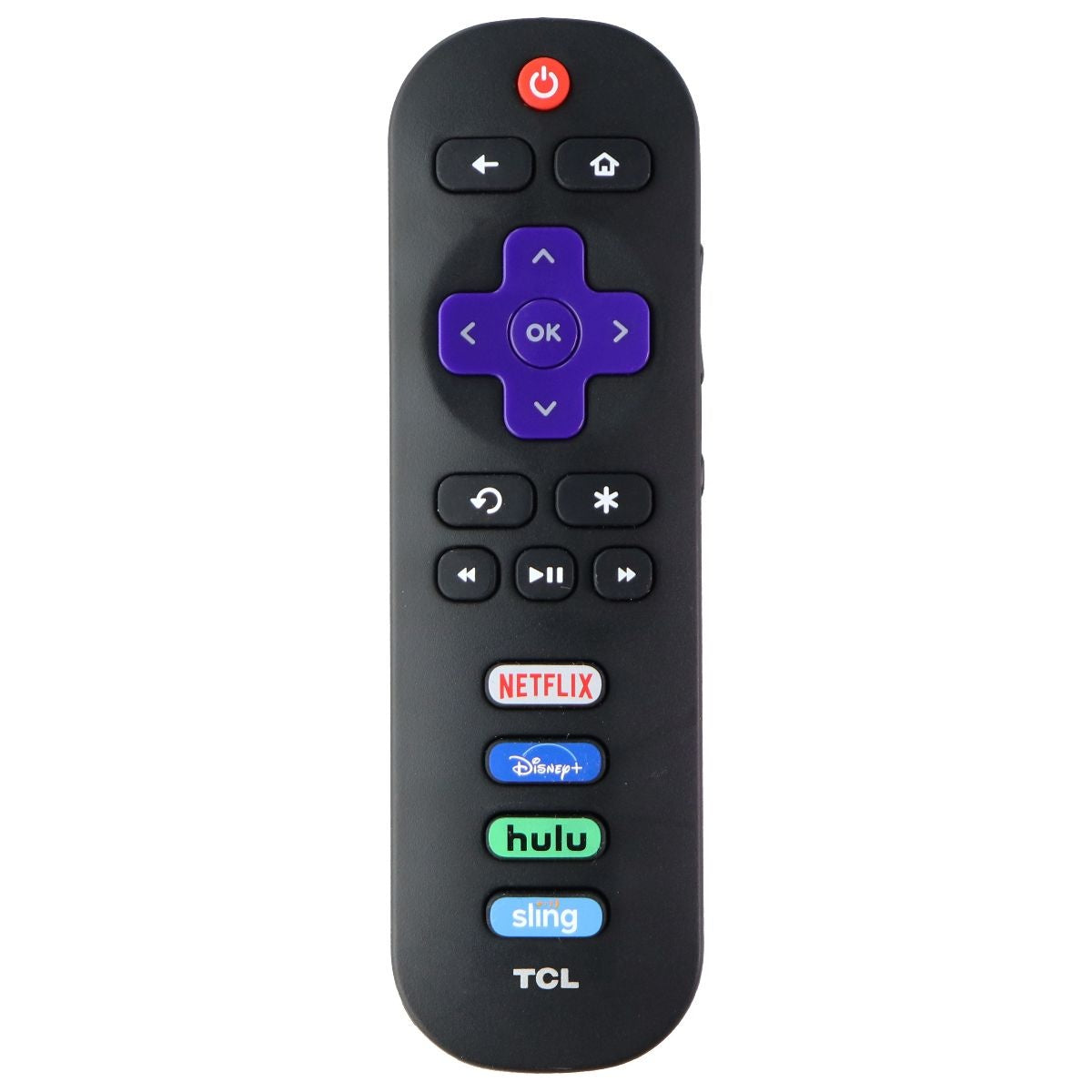 TCL Remote with Netflix/Disney/Hulu/Sling Keys for TCL TVs - Black TV, Video & Audio Accessories - Remote Controls TCL - Simple Cell Bulk Wholesale Pricing - USA Seller