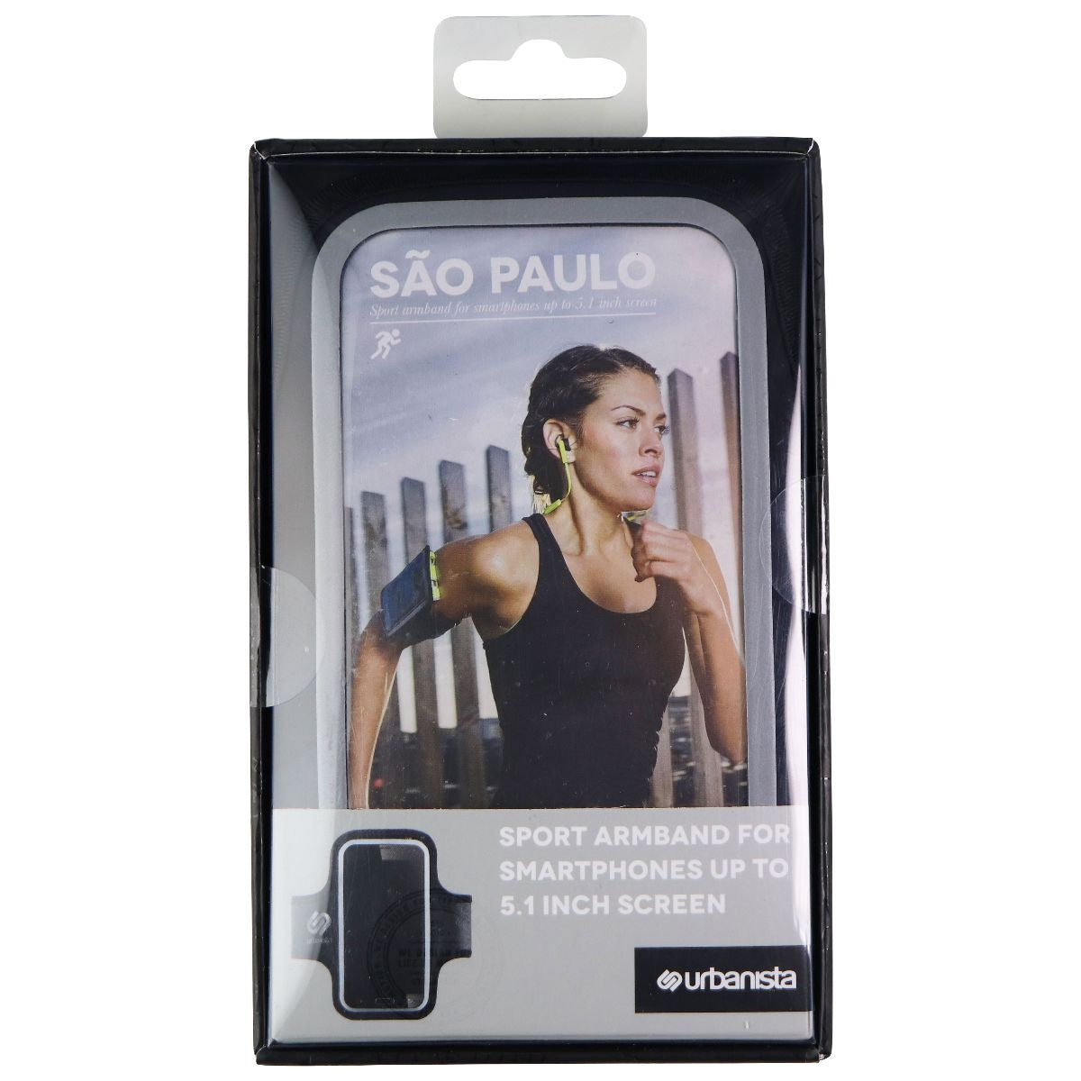 Urbanista Sao Paulo Sport Armband Holder for Most Smartphones - Dark Clown/Black Cell Phone - Mounts & Holders Urbanista - Simple Cell Bulk Wholesale Pricing - USA Seller