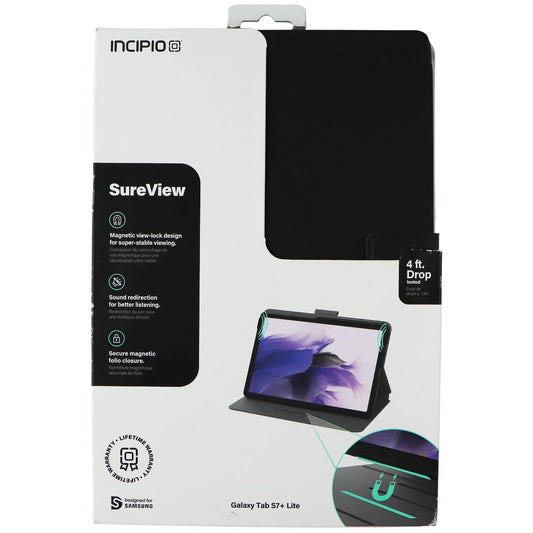 Incipio SureView Series hard Folio Case for Samsung Galaxy Tab S7+ Lite - Black iPad/Tablet Accessories - Cases, Covers, Keyboard Folios Incipio - Simple Cell Bulk Wholesale Pricing - USA Seller
