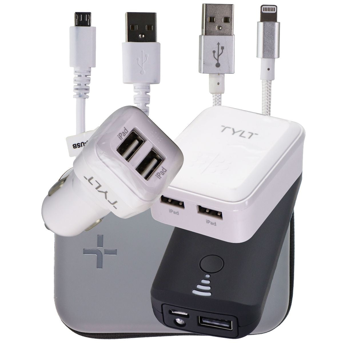 TYLT Battery Kit with Car, Wall, and Portable Chargers for iPhone & More - Gray Cell Phone - Chargers & Cradles TYLT - Simple Cell Bulk Wholesale Pricing - USA Seller