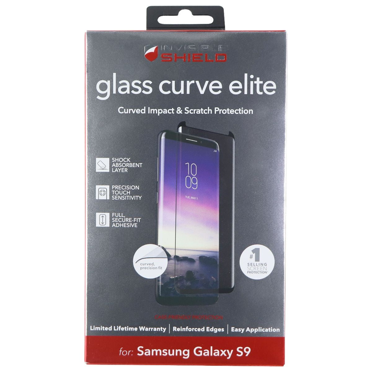 ZAGG Invisible Shield (Glass Curve Elite) Screen Protector for Samsung Galaxy S9 Cell Phone - Screen Protectors Zagg    - Simple Cell Bulk Wholesale Pricing - USA Seller