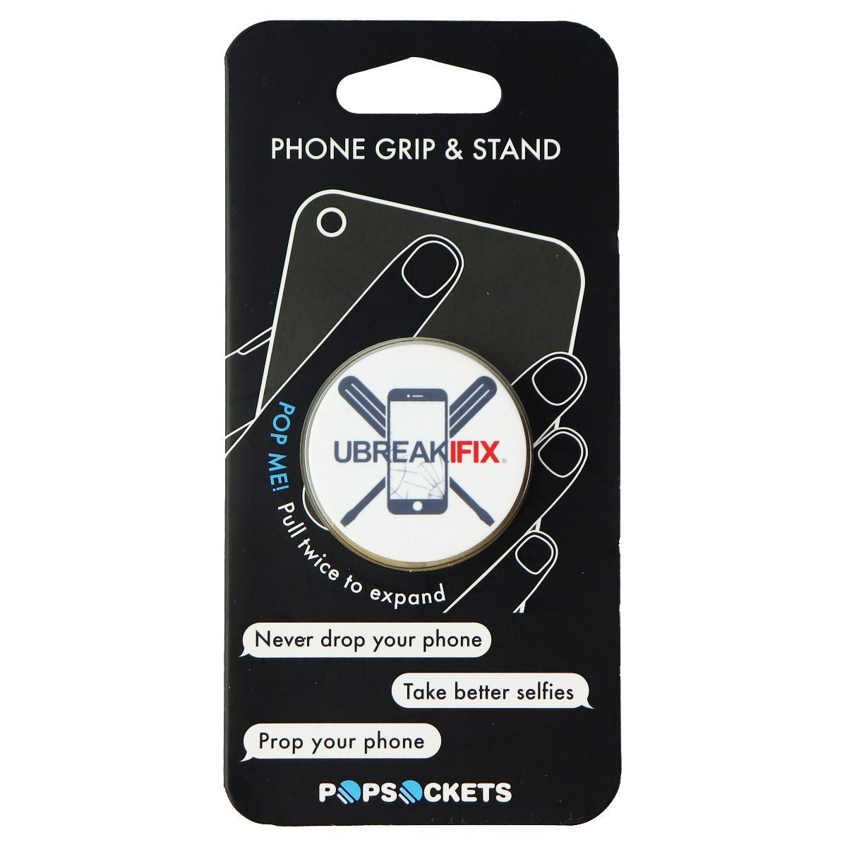 PopSockets Phone Grip with Expanding Kickstand - UBREAKIFIX Logo Cell Phone - Mounts & Holders PopSockets - Simple Cell Bulk Wholesale Pricing - USA Seller