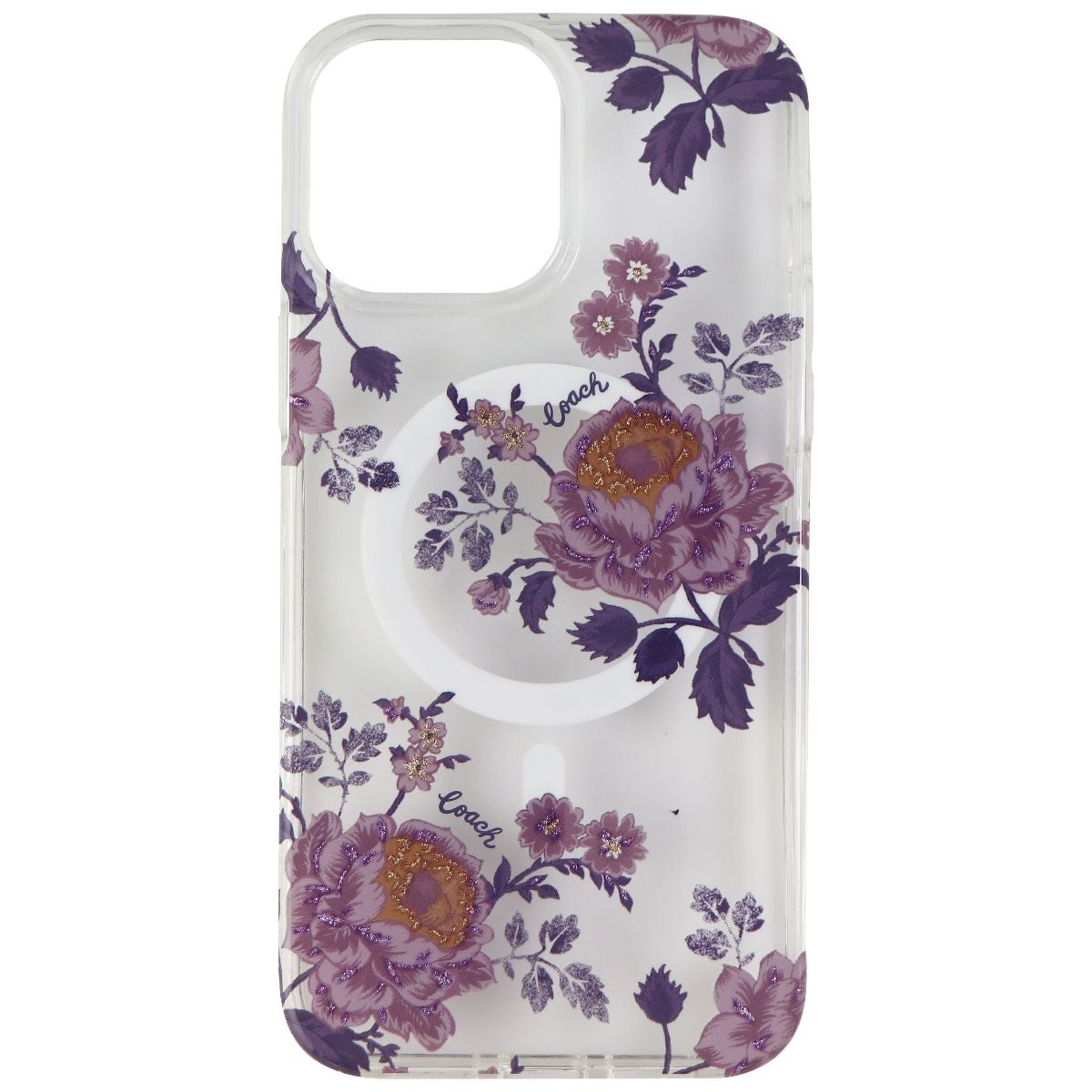 Coach Case for MagSafe for iPhone 13 Pro Max - Moody Floral Purple/Clear Cell Phone - Cases, Covers & Skins Coach - Simple Cell Bulk Wholesale Pricing - USA Seller