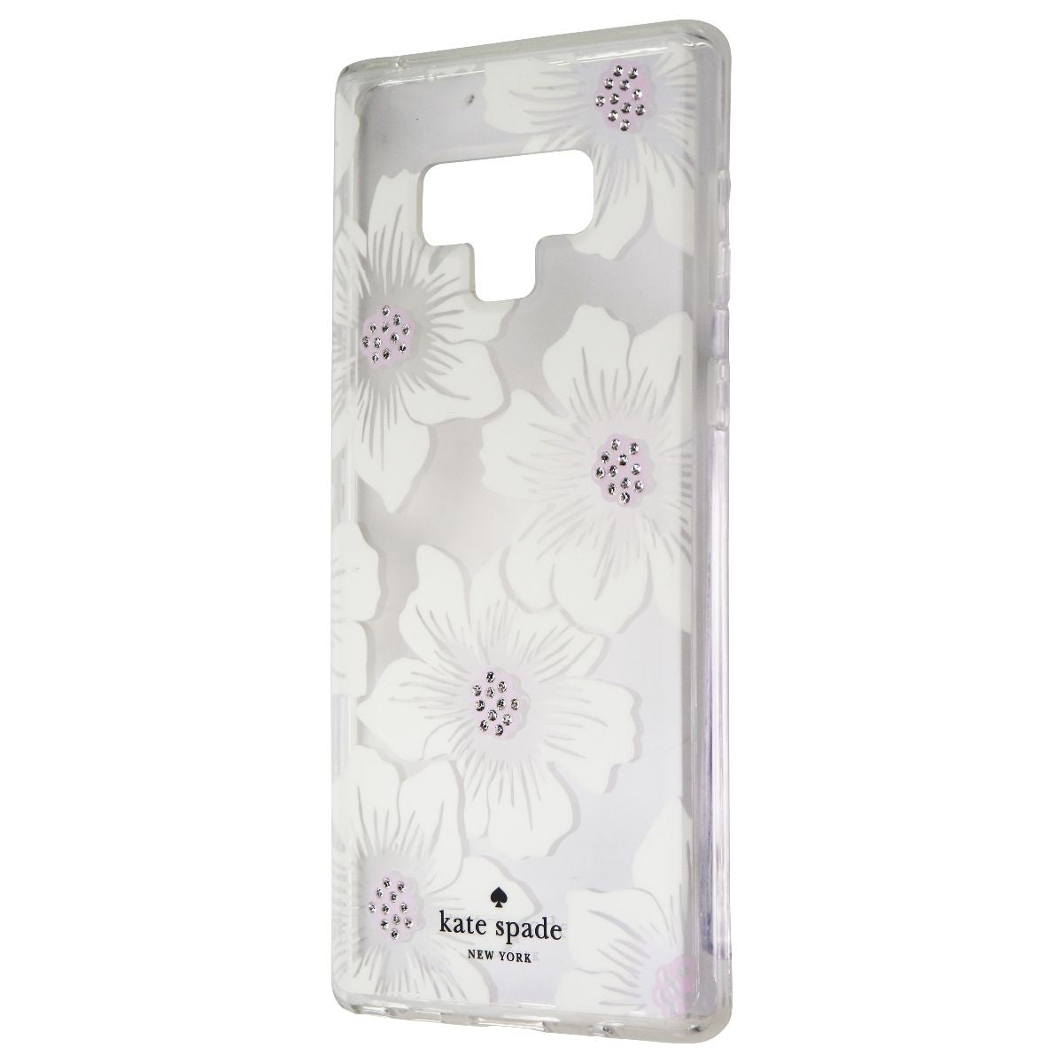 Kate Spade Hardshell Case for Samsung Galaxy Note9 - Clear/Hollyhock Floral/Gems Cell Phone - Cases, Covers & Skins Kate Spade    - Simple Cell Bulk Wholesale Pricing - USA Seller