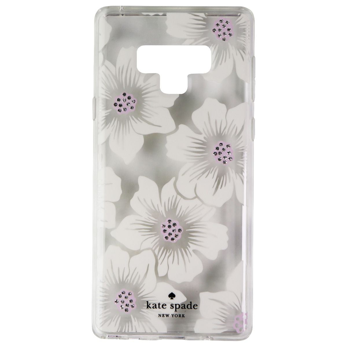 Kate Spade Hardshell Case for Samsung Galaxy Note9 - Clear/Hollyhock Floral/Gems Cell Phone - Cases, Covers & Skins Kate Spade    - Simple Cell Bulk Wholesale Pricing - USA Seller