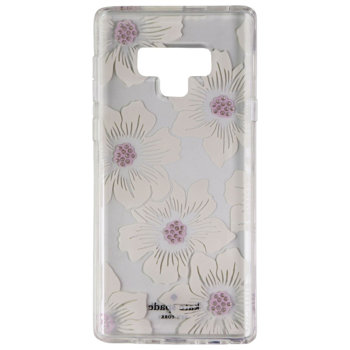 Kate Spade Hardshell Case for Samsung Galaxy Note9 - Clear/Hollyhock Floral/Gems Cell Phone - Cases, Covers & Skins Kate Spade    - Simple Cell Bulk Wholesale Pricing - USA Seller