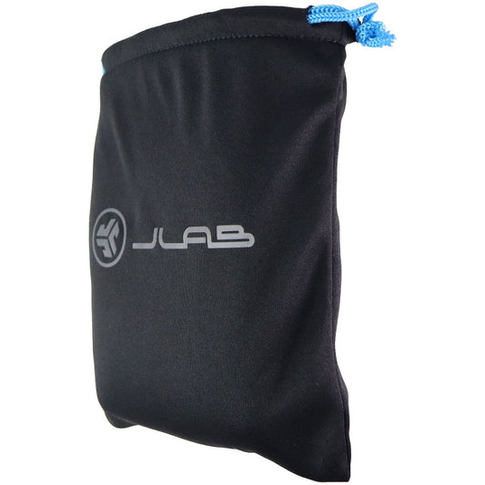 JLAB Replacement OEM Drawstring Carry Pouch for Headphones & More - Black/Blue Portable Audio & Headphones - Replacement Parts & Tools JLAB    - Simple Cell Bulk Wholesale Pricing - USA Seller