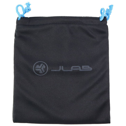 JLAB Replacement OEM Drawstring Carry Pouch for Headphones & More - Black/Blue Portable Audio & Headphones - Replacement Parts & Tools JLAB    - Simple Cell Bulk Wholesale Pricing - USA Seller